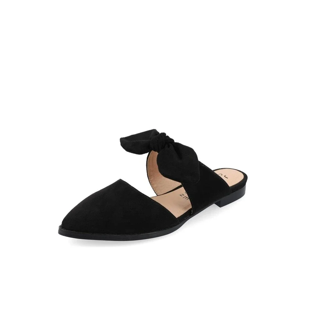 Journee Collection Womens 8 N Black Telulah Pointed Toe Slip On Flats NIB RI0
